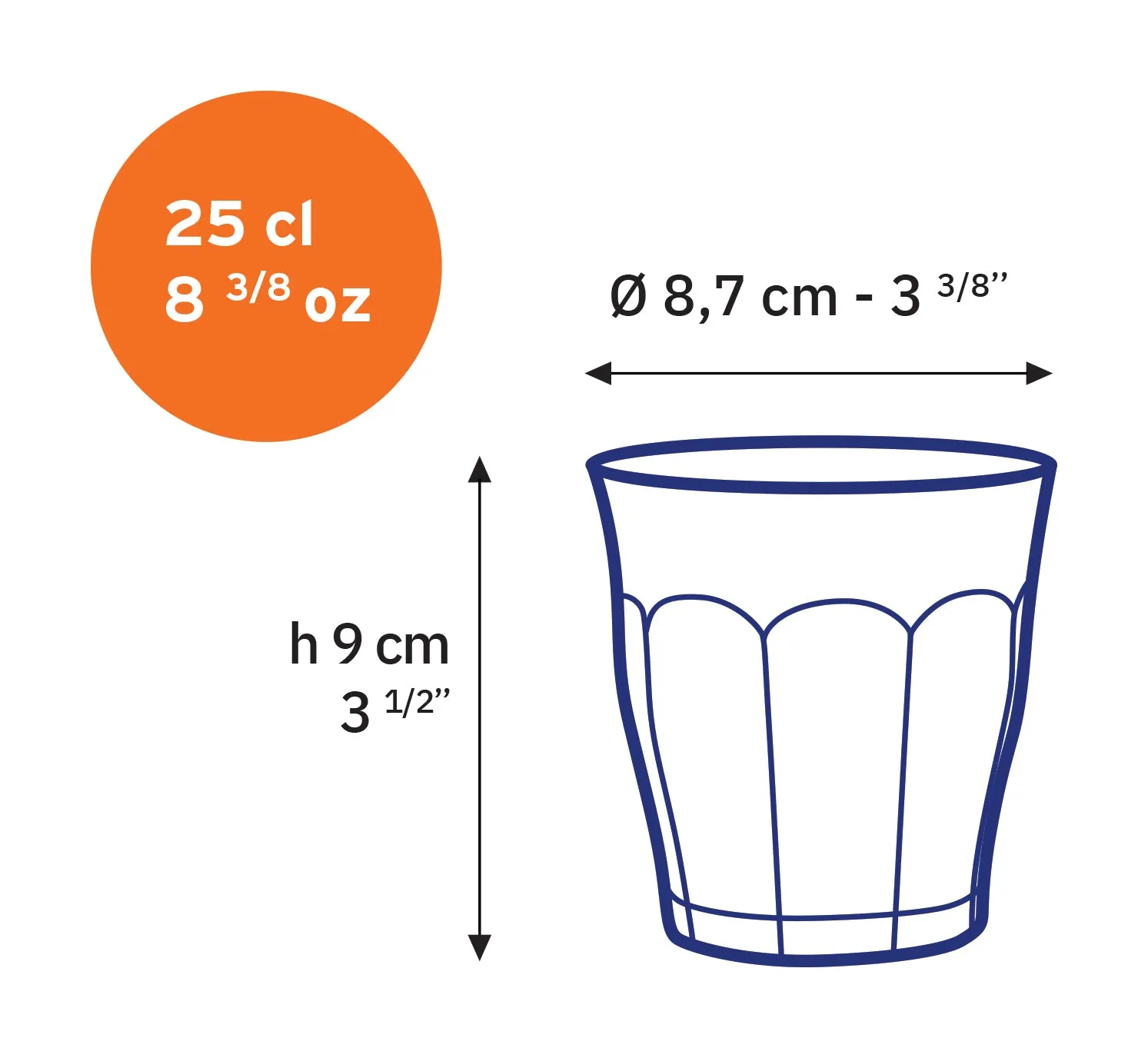 Sapphire Glass Tumbler - Set of 6