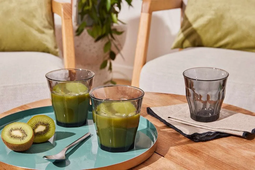 Grey Glass Tumbler - Set of 6